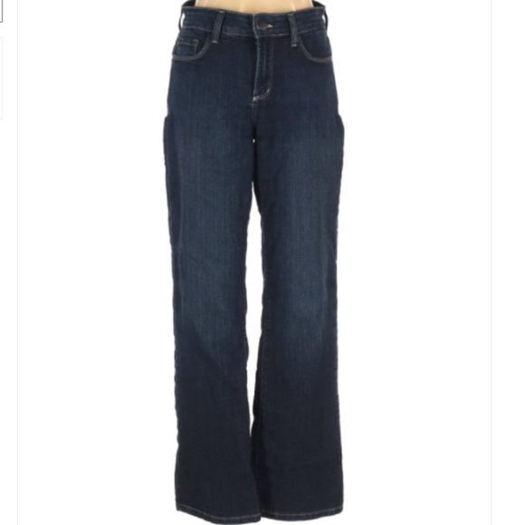 NYDJ Denim Jeans Petite Flare Mid Rise Sz 4P